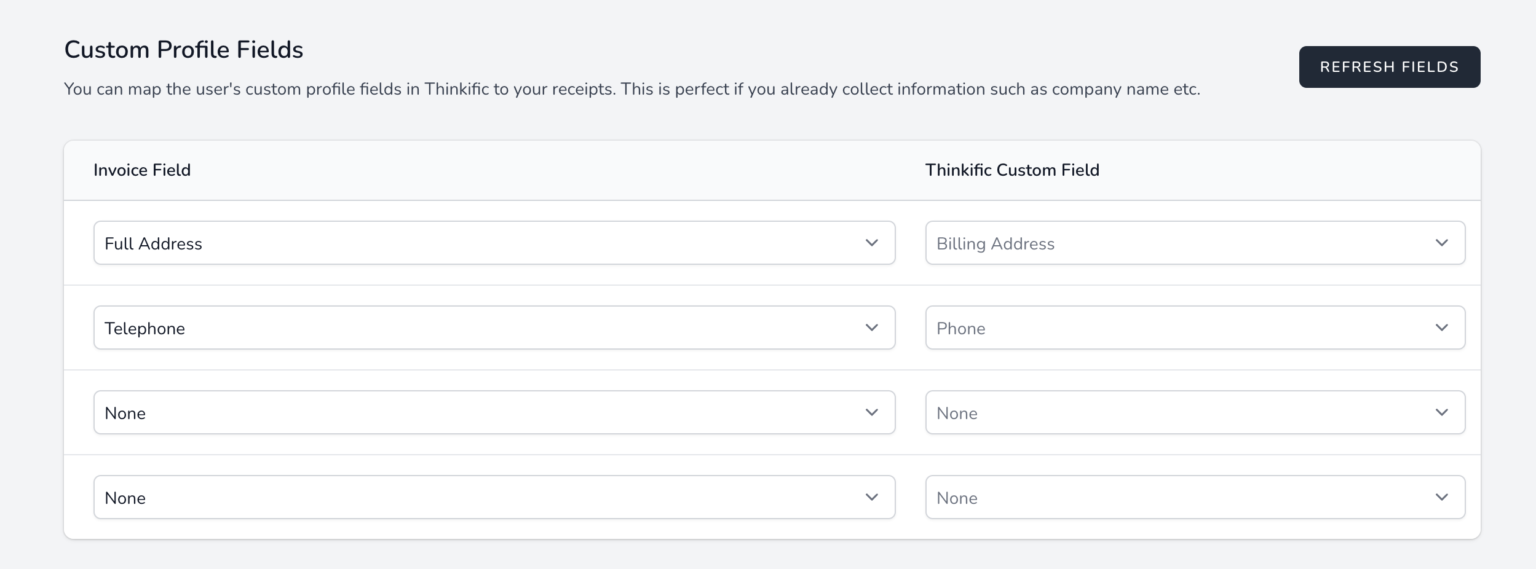 How do I add a users custom profile fields to my invoices and receipts ...